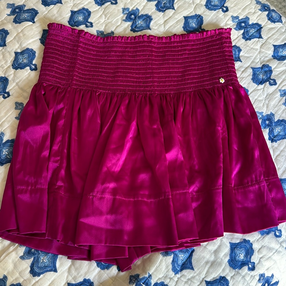 Natural Life Daisy skort magenta satin skirt shorts